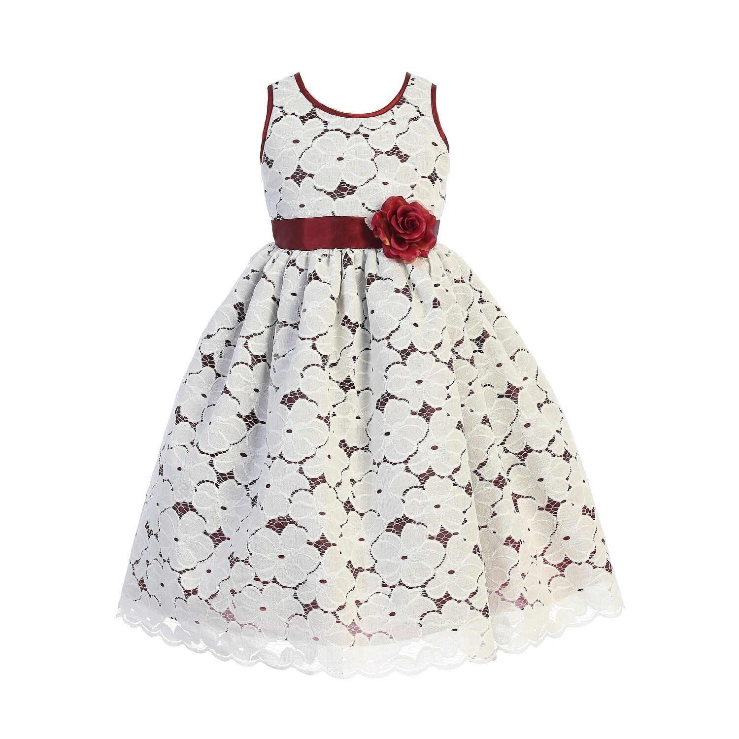 Shop Good Girl Big Girls Burgundy Metal Glitter Bow Party