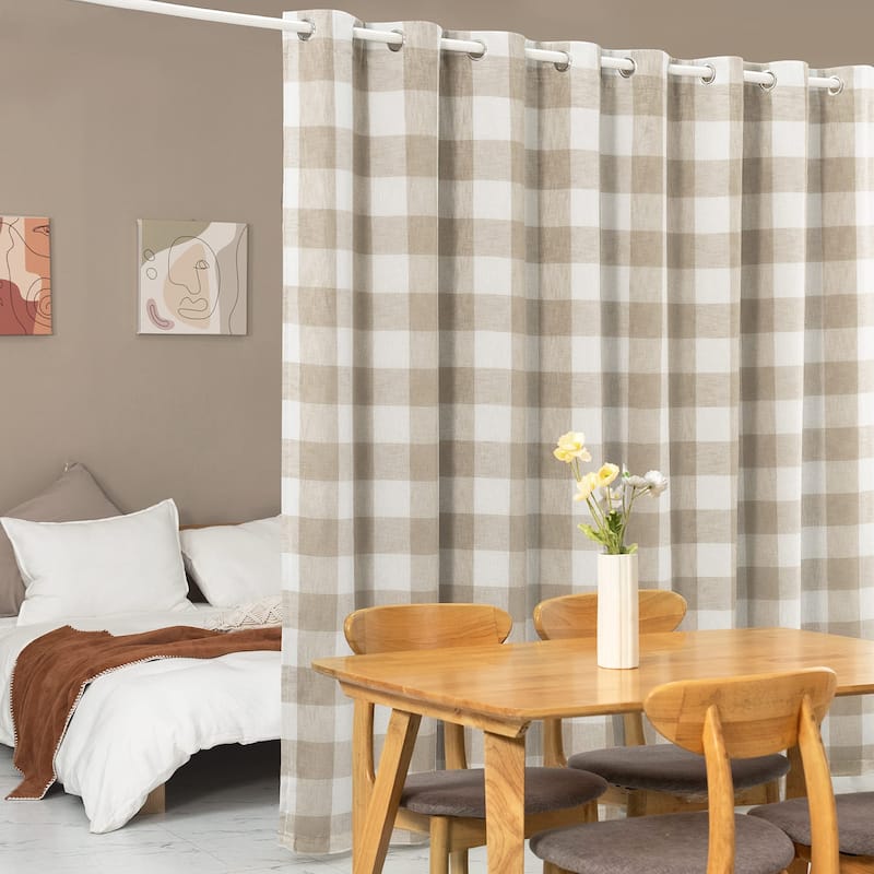 DriftAway Room Divider Curtain for Bedroom Patio Door Sliding Glass Door Curtains Buffalo Check Plaid - 108" Width X 96" Length