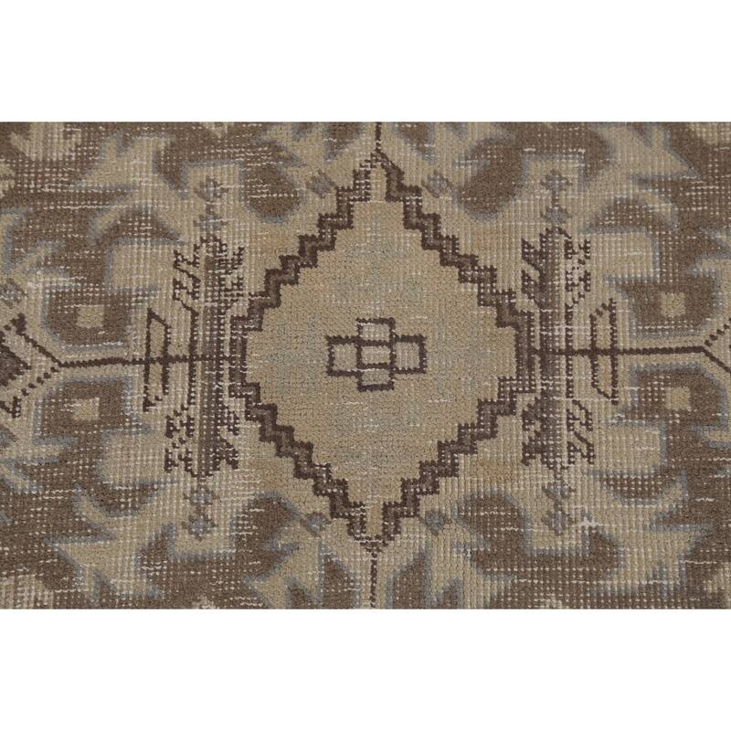 Geometric Tabriz Persian Vintage Area Rug Hand-Knotted Wool Carpet - 8'2"x 11'6"