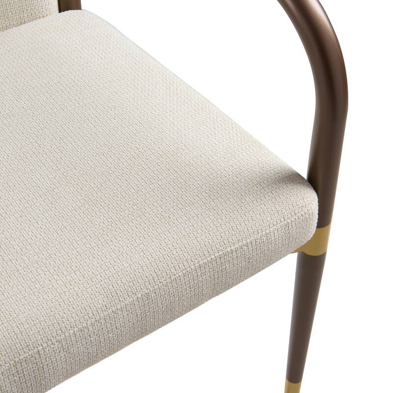 Christopher Knight Home - Modern Upholstered Metal Base Dining Armchair with Solid Back (Set of 2)