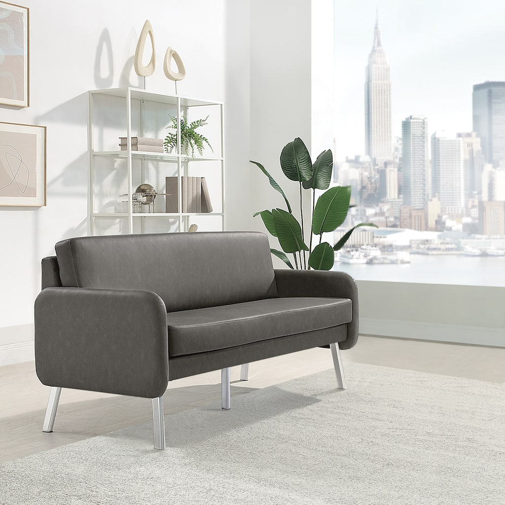 Lounge Sofa with Chrome Legs