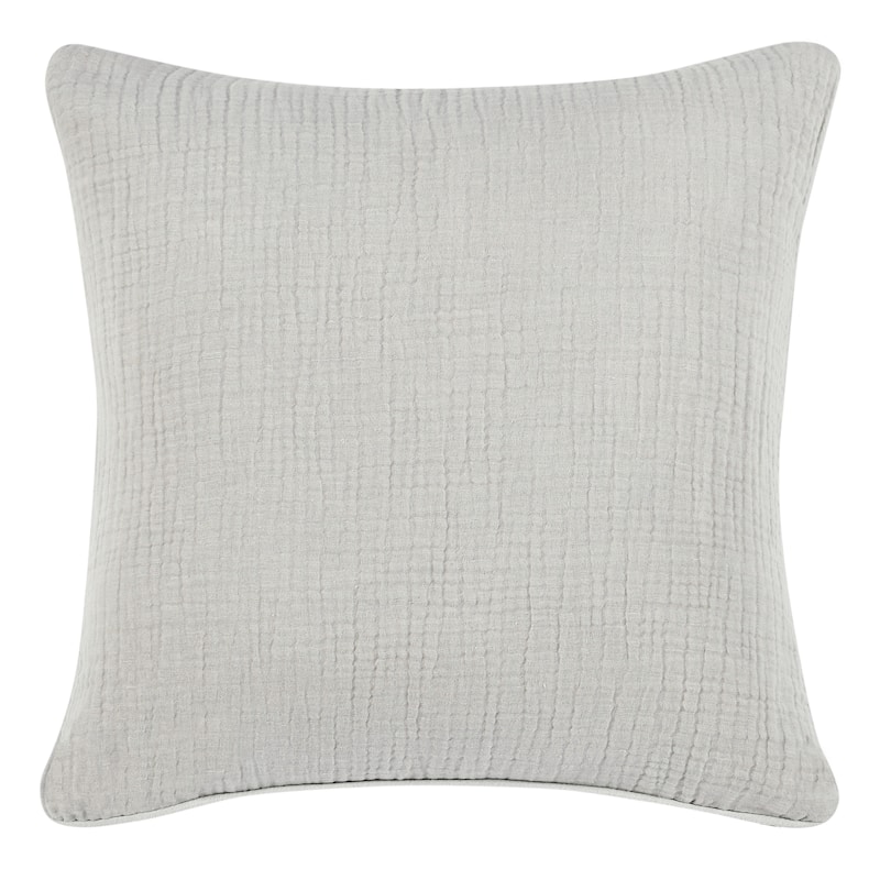 Villa by Classic Home Camille Linen Sham - Euro Square - Grey