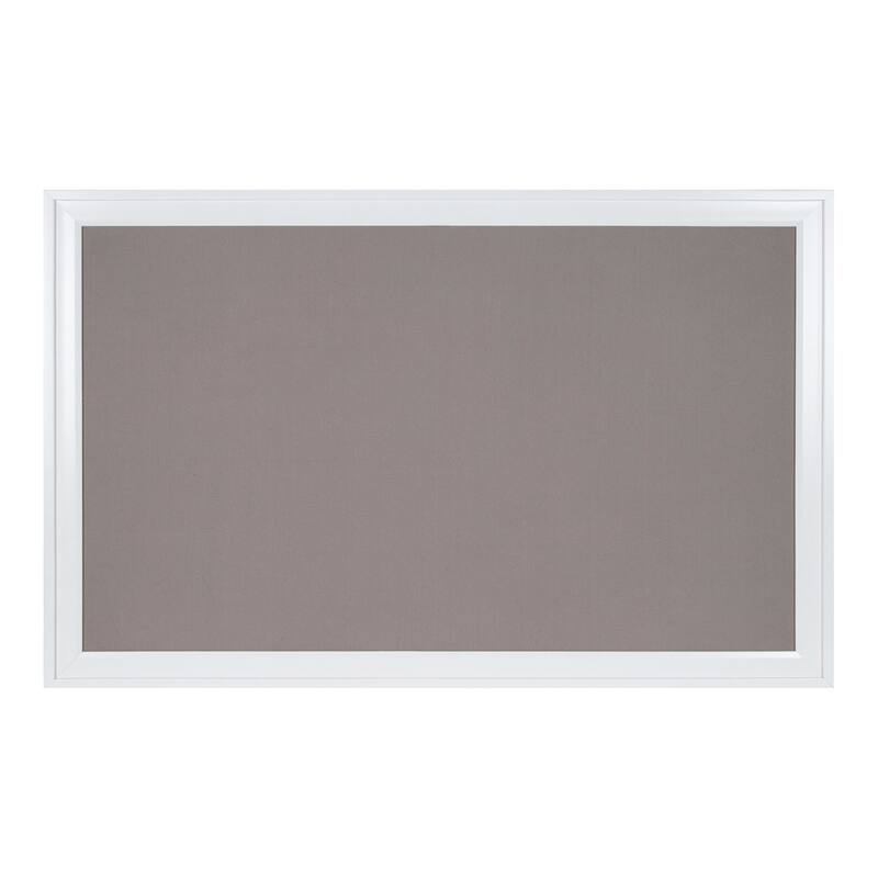 DesignOvation Bosc Framed Gray Linen Fabric Pinboard