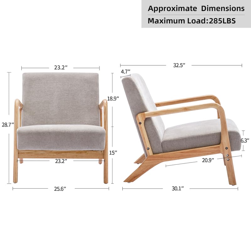 Lounge Accent Chair with Solid Wood Frame