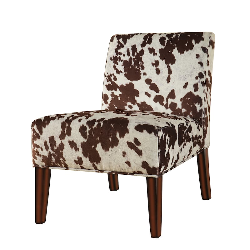 Peterson Cowhide Fabric Slipper Accent Chair by iNSPIRE Q Bold