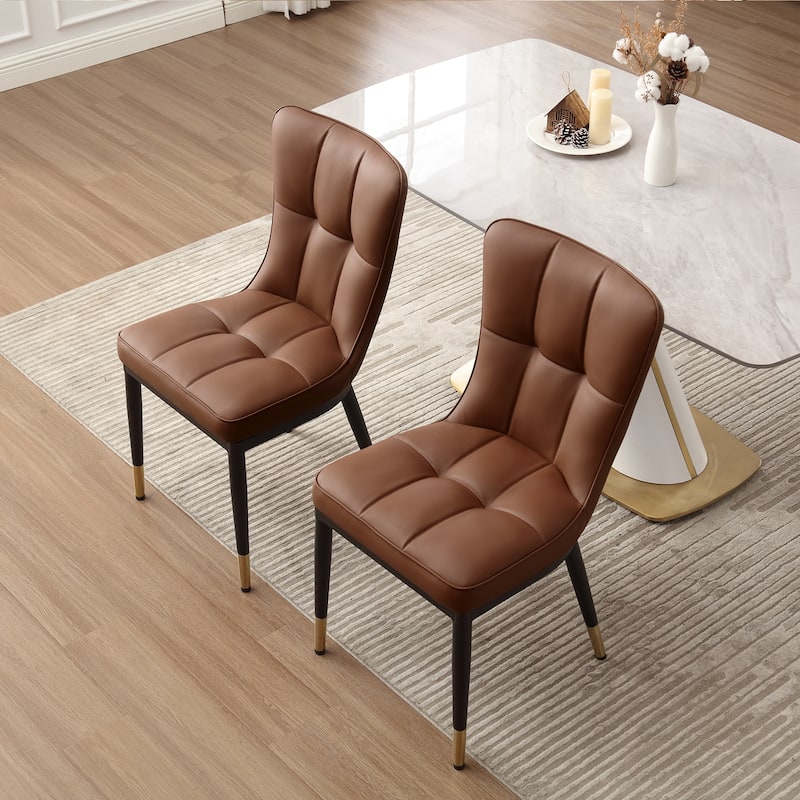 Faux Leather Upholstered Dining Chairs Set of 2/4