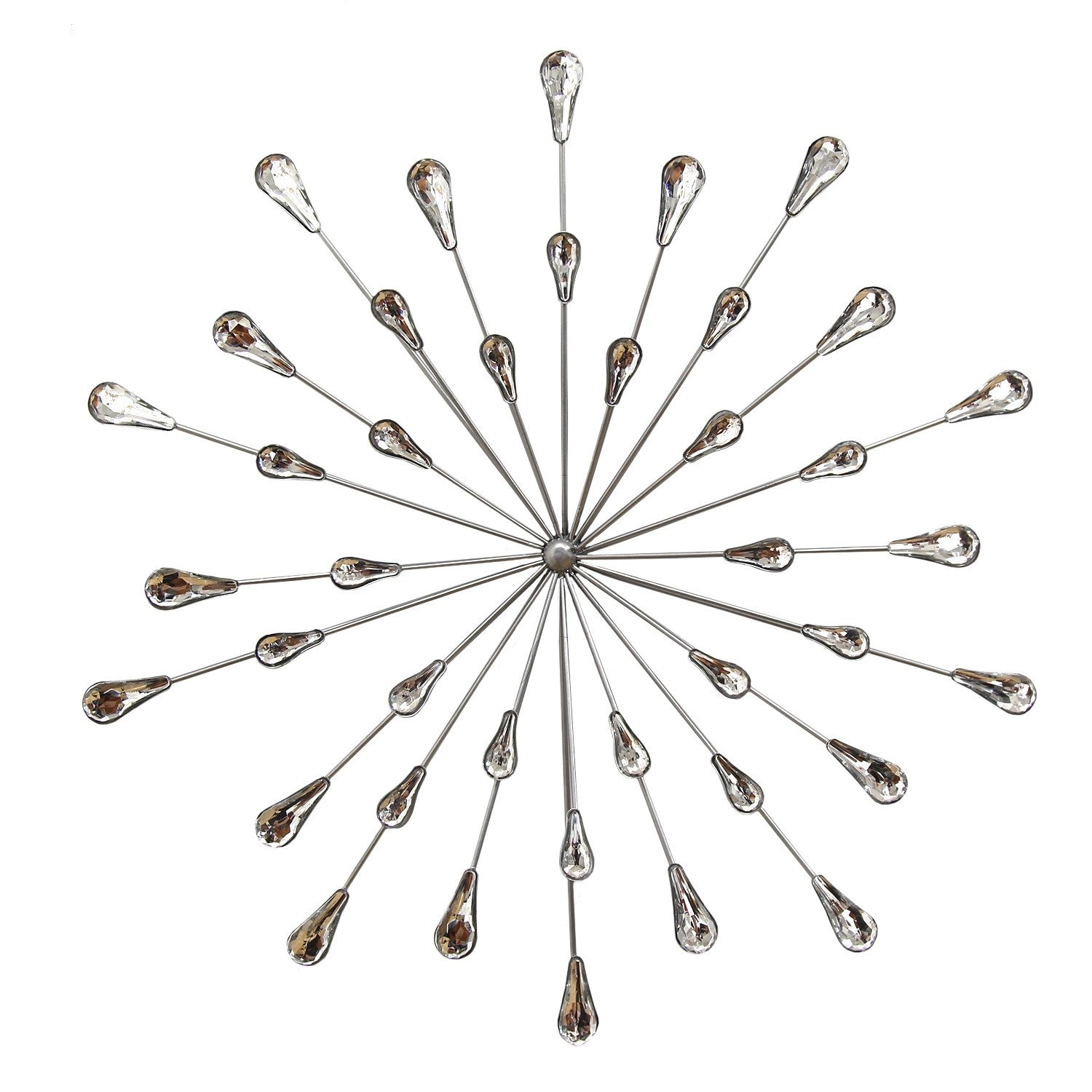 Silver Acrylic and Metal Bling Burst Wall Decor 16