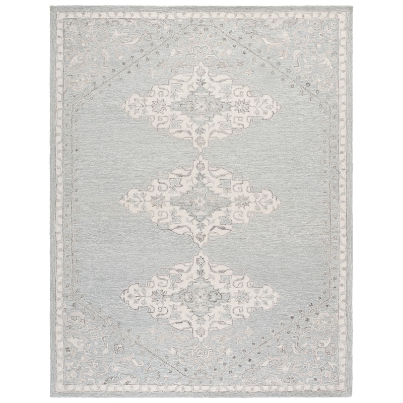 SAFAVIEH Hand-Tufted Metro Vassilija Wool Rug - Grey/Ivory - 8' x 10'
