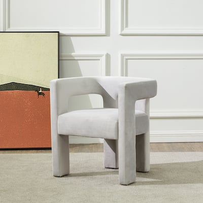 SAFAVIEH Couture Deandre Contemporary Accent Chair - 24.8 IN W x 20.8 IN D x 26.8 IN H - 24.8 IN W x 20.8 IN D x 26.8 IN H