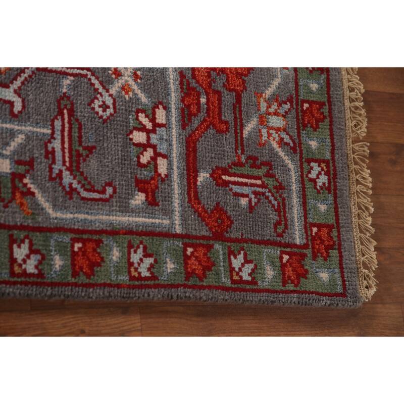 Animal Pictorial Heriz Serapi Oriental Area Rug Handmade Wool Carpet - 7'10" x 9'8"