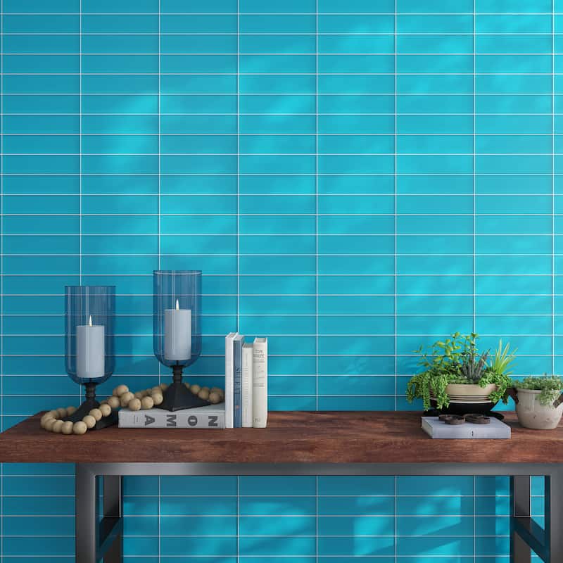 Apollo tile 3" x 12" Colorway Matte Sapphire Blue Glass Tile (5 sq ft/case) - 20 Pack