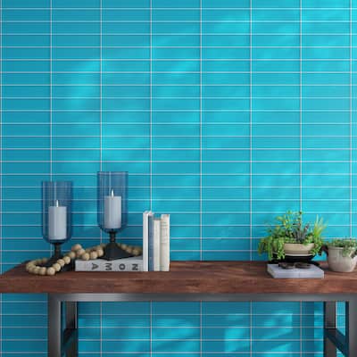 Apollo tile 3" x 12" Colorway Matte Sapphire Blue Glass Tile (5 sq ft/case) - 20 Pack