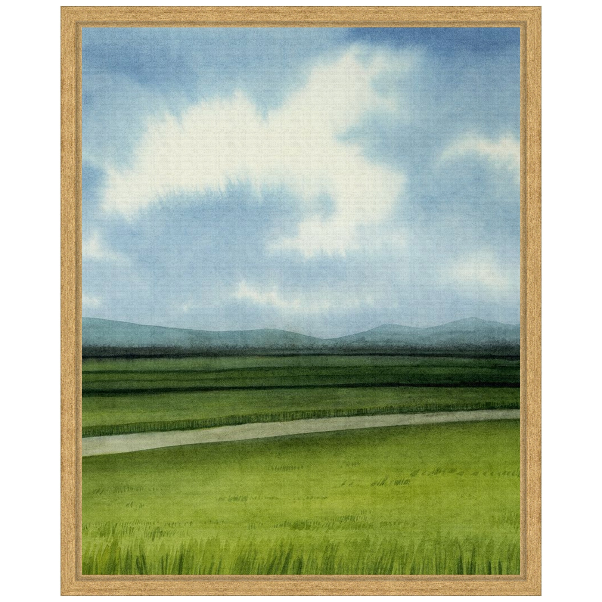 Blue Ridge Path II by Grace Popp Framed Canvas Wall Art - Sylvie Bright Gold