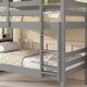 preview thumbnail 4 of 7, Gray Solid Wood Bunk Bed with Bookcase Headboard, Safety Rail and Ladder, Can Be Converted into 2 Beds