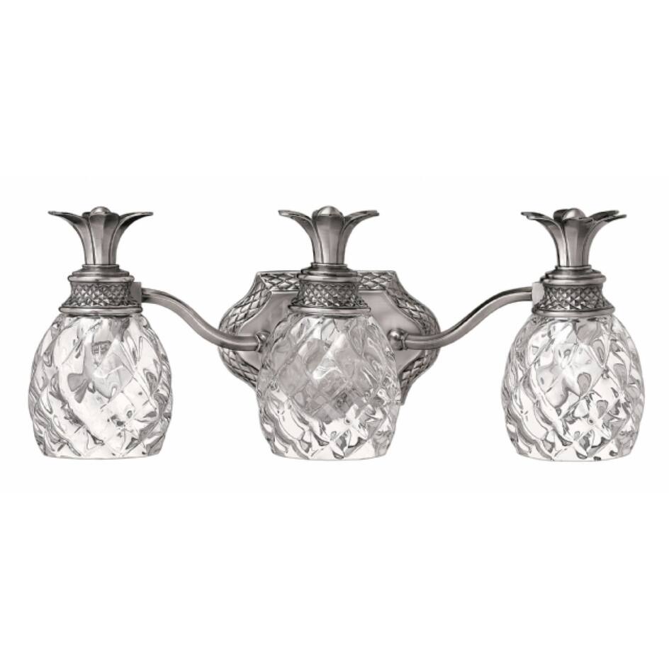 Hinkley Plantation 3-Light Vanity Light in Polished Antique Nickel - medium