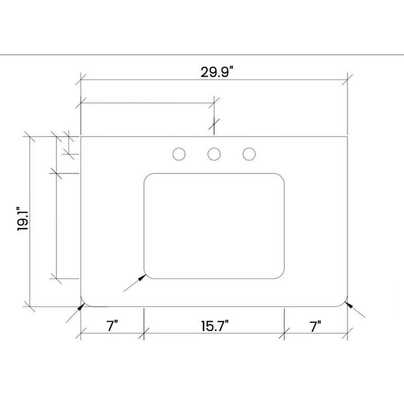 GDFStudio - Elena Freestanding 30" Bathroom Vanity with Ceramic Sink and Soft-Close Drawers