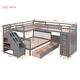 preview thumbnail 54 of 58, Versatility Galore Twin-Twin over Full L-Shaped Bunk Bed With 3 Drawers, Portable Desk and Wardrobe, Maximized space, Espresso