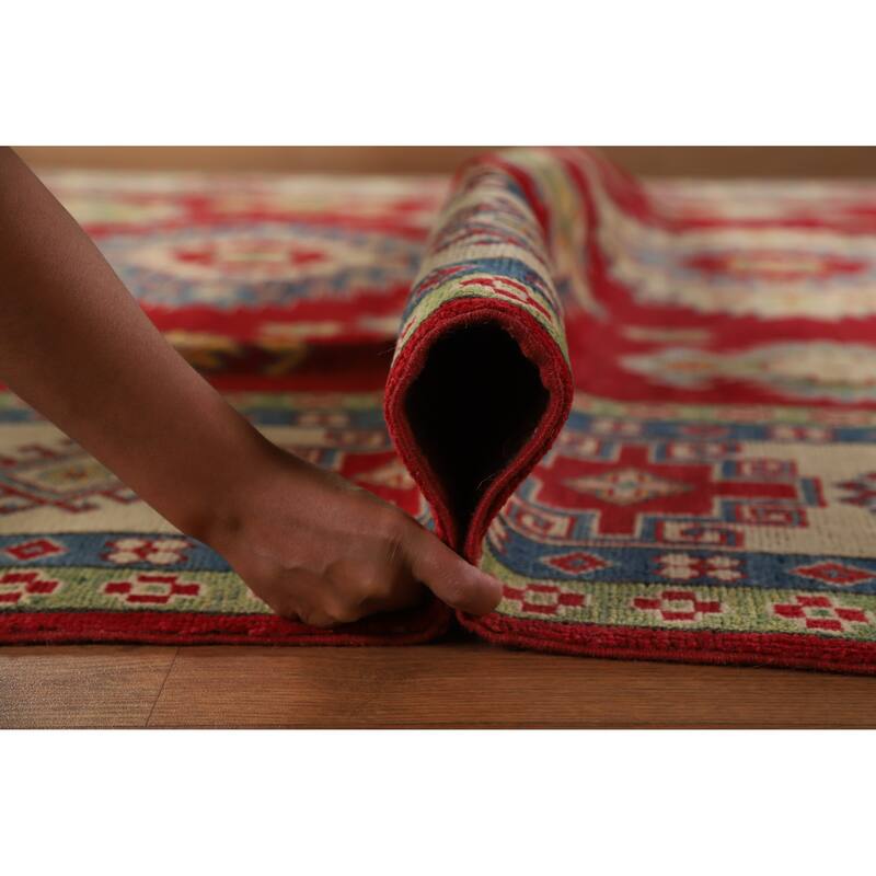Red Kazak Oriental Area Rug Hand-Knotted Traditional Wool Carpet - 8'3" x 11'6"