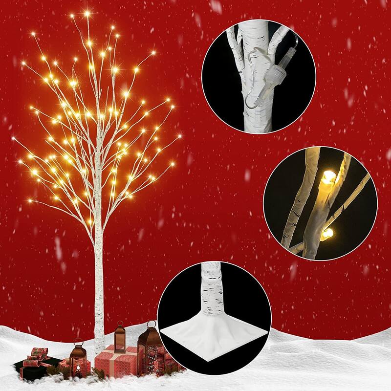 Mieres 3 Pieces Christmas Tree With Warm LED Lights, Indoor and Outdoor Decoration Lights - N/A