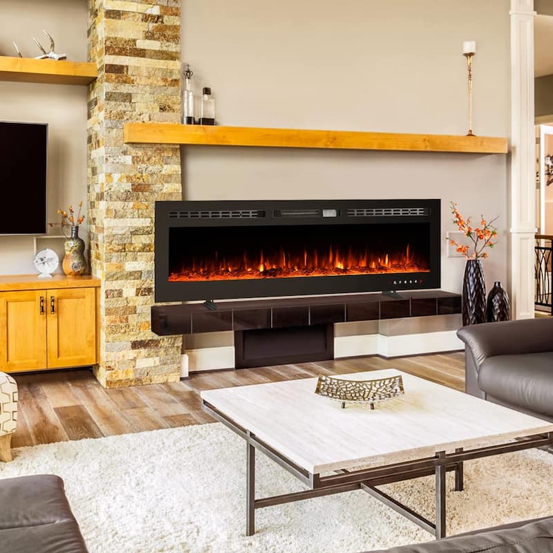 Electric Fireplace 12 Flame Color Wall Mounted