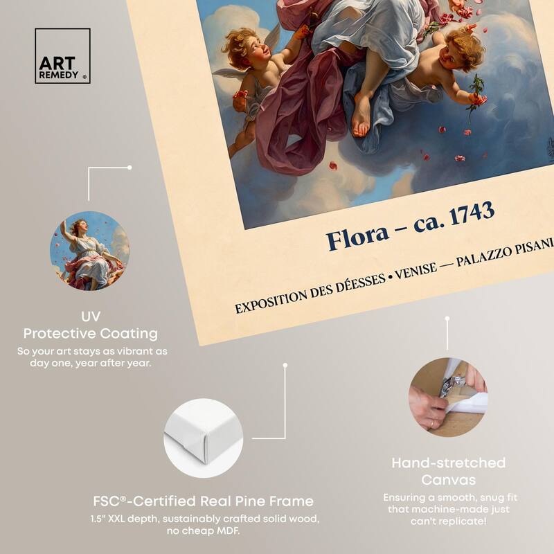 Goddess of Flowers in Flight Canvas by Art Remedy, Gallery Wrapped