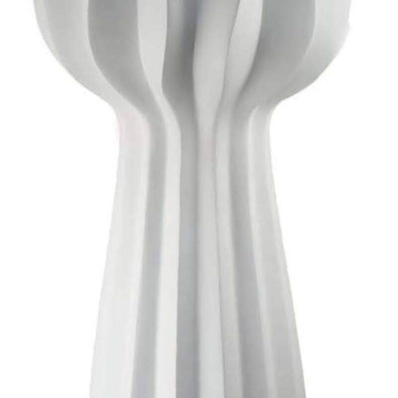 Samo Decorative Vase, Textured Body Bulb Accent, 33 Inch White Resin