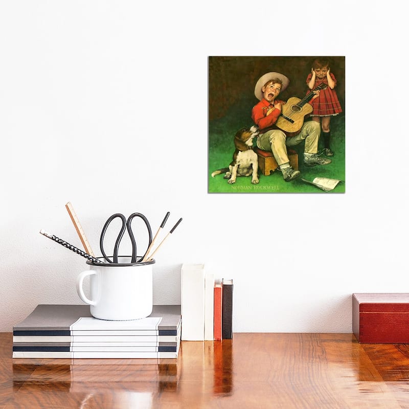 iCanvas "The Music Man" by Norman Rockwell Canvas Print - 12x12x0.75