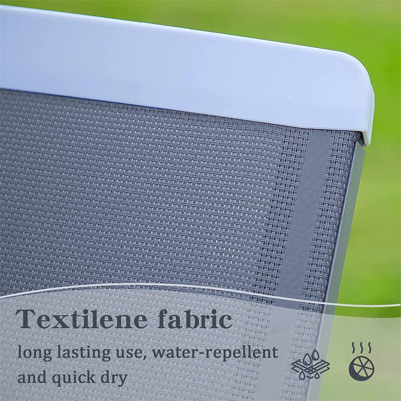 Patio Chaise Lounge Adjustable Aluminum Pool Lounge Chairs with Arm