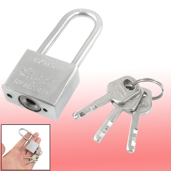 30mm Wide Silver Tone Metal Shackle Security Padlock 2.8