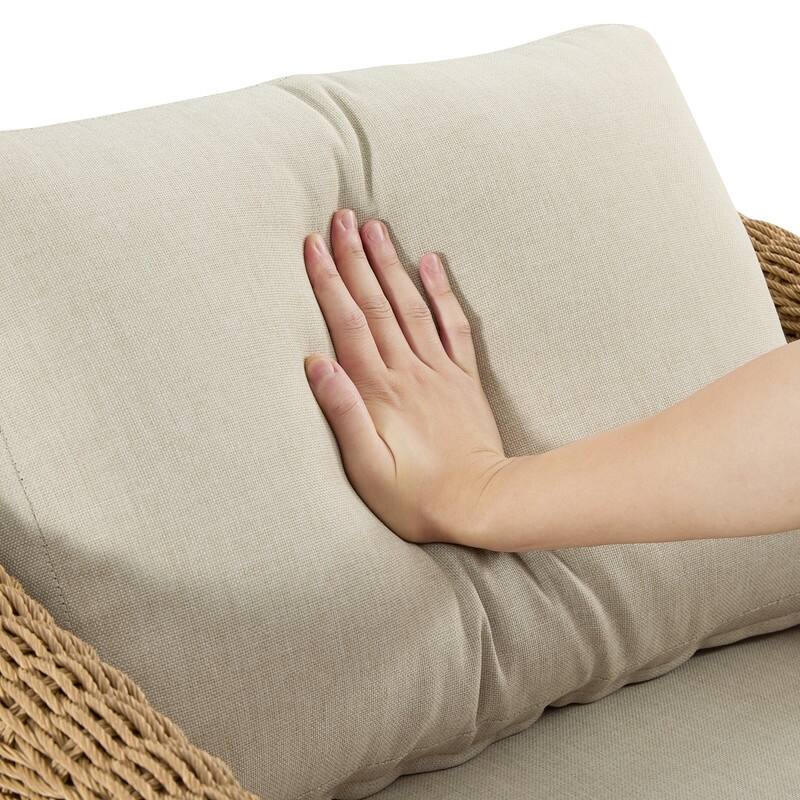 Spruce & Spring Patio Fruniture Outdoor Swivel Chair and Side Table