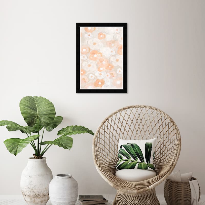 Wynwood Studio Sitrus Flora Framed Boho Floral 1 Piece Canvas Wall Art