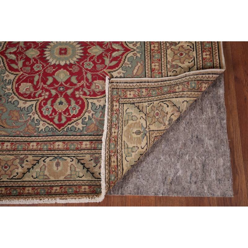 Green Anatolian Turkish Accent Rug Hand-Knotted Wool Carpet - 3'3" X 6'0"