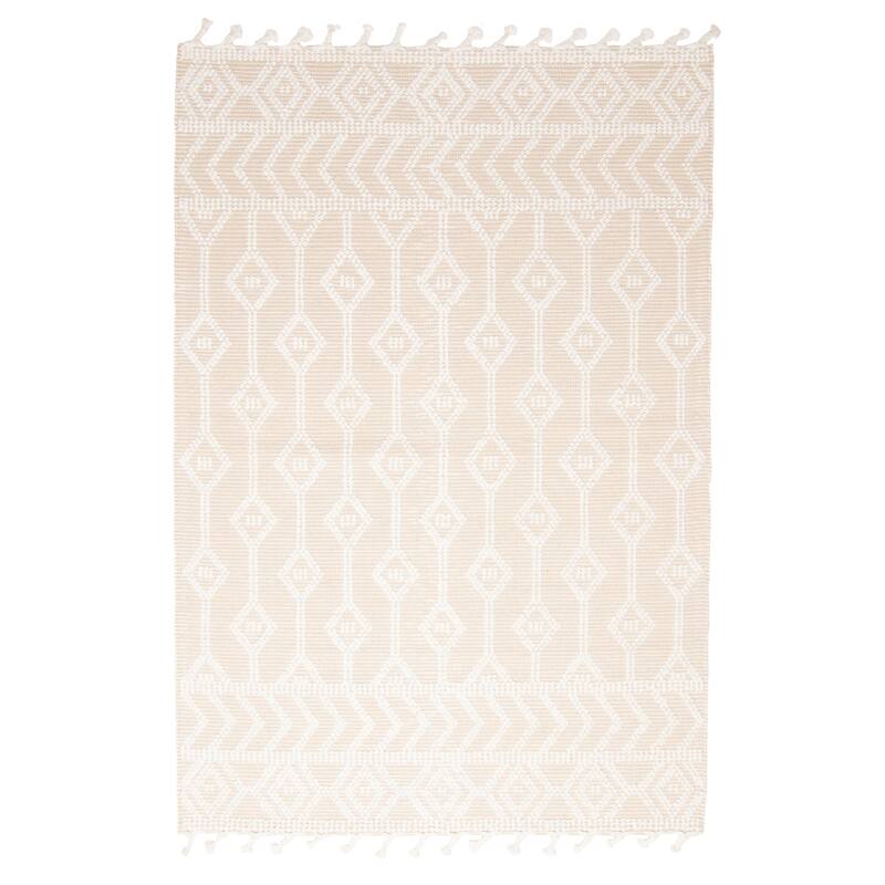 ECARPETGALLERY Braid weave Sienna Beige Wool Rug - 5'1 x 7'5