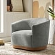 preview thumbnail 3 of 34, Gema Modern 360°Swivel Chenille Ergonomic U-shape Armchair with Solid Wood Legs by HULALA HOME Grey