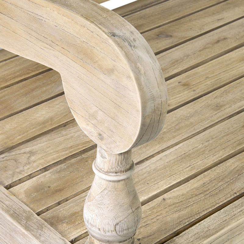 Solid Mindi Wood Handmade Rustic White Wash Bench by East at Main