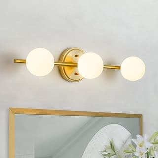 Modern Matte White Glass Globe Bathroom Linear Vanity Light