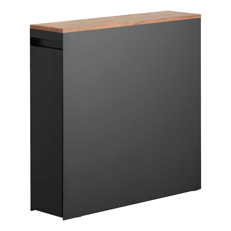 Yamazaki Home Pull-Out Bathroom Storage Cabinet, Steel and Wood - L 22.05 x W 5.51 x H 21.65 inches - Black