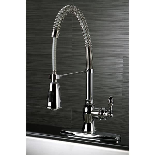 slide 2 of 7, Kingston Brass American Classic Single-Handle Pre-Rinse Kitchen Faucet Polished Chrome