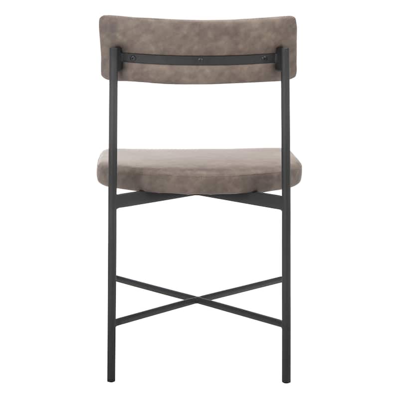 SAFAVIEH Lulah Modern Faux Leather Dining Chair (Set of 2) - 19.3" W x 22.5" L x 35" H - 19Wx23Dx35H