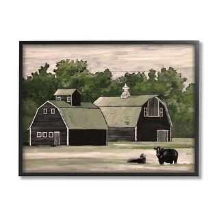 Stupell Stable Barn Country Rural Cattle Framed Giclee Art by Cindy ...