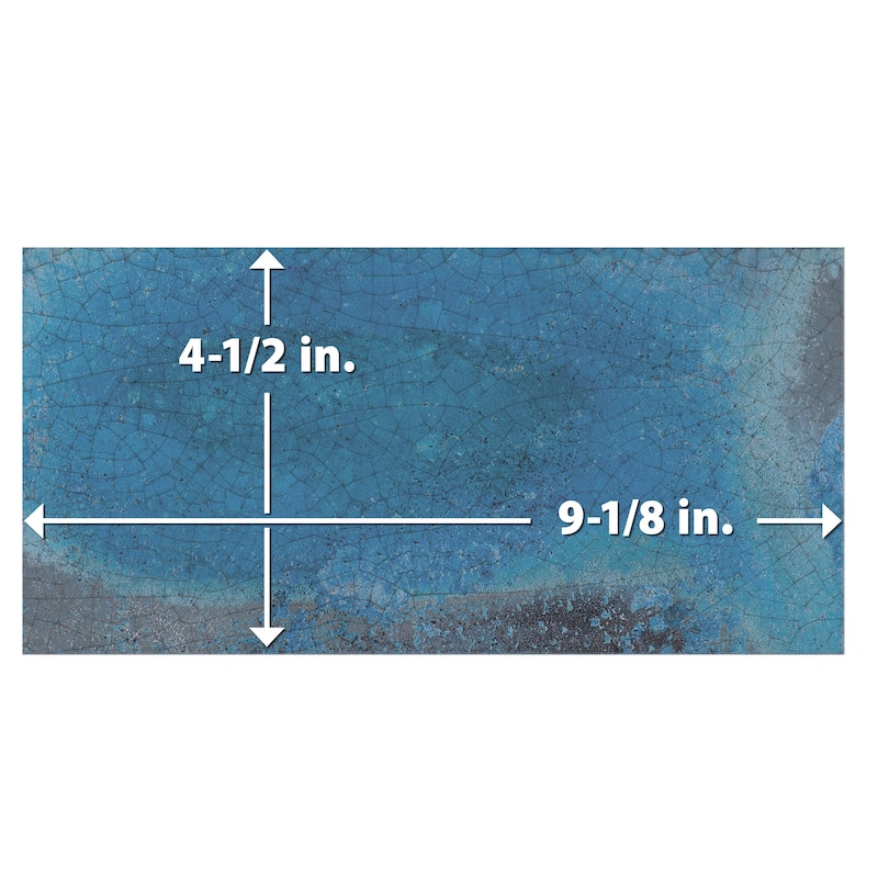 Merola Tile Atelier Oxid Blue 4-1/2" x 9-1/8" Porcelain Floor and Wall Tile