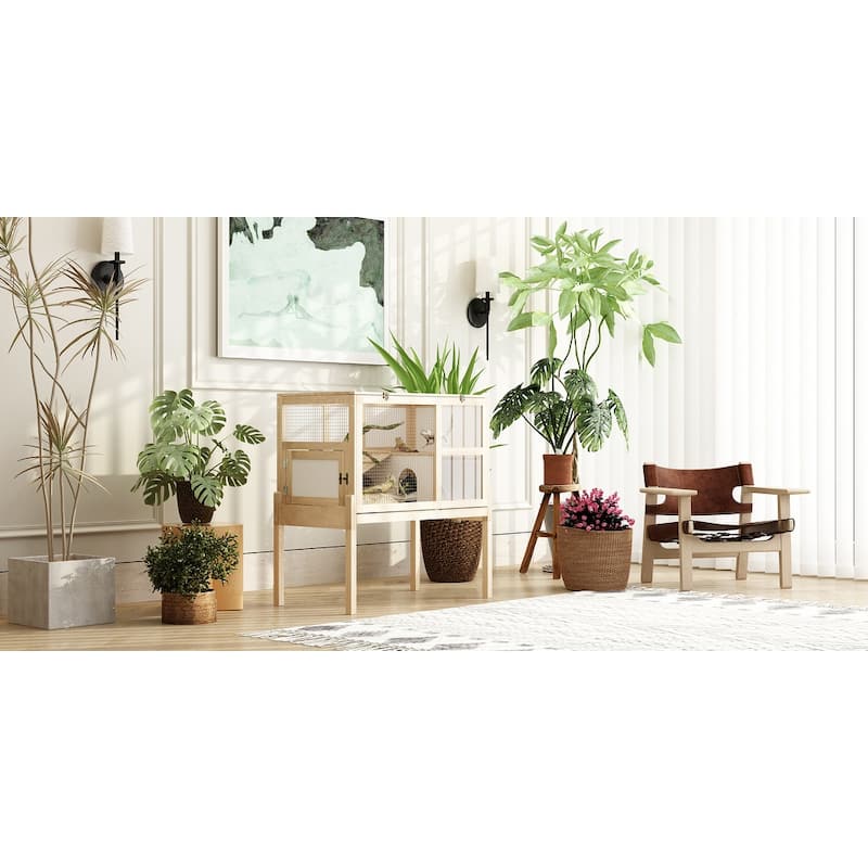 Deluxe Wooden Reptile Cage with Dual Levels and Easy Maintenance