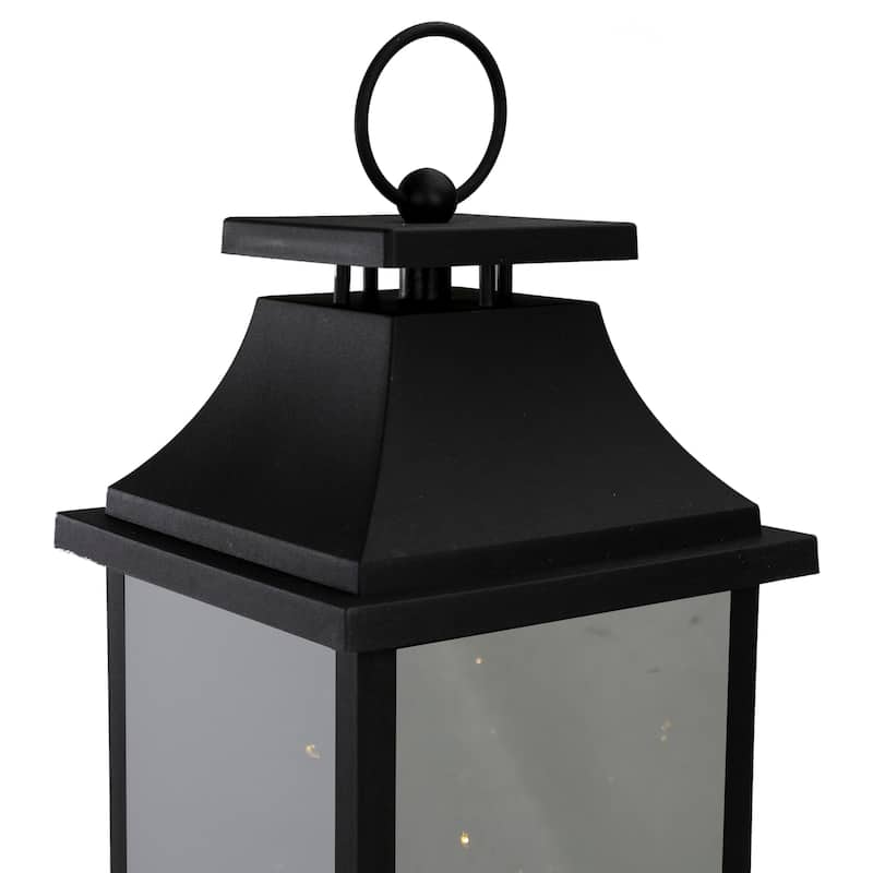 LED Lighted Flickering Lantern - 16" - Warm White Light - Black