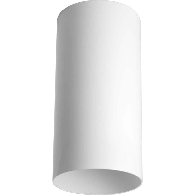 Progress Lighting Cylinder Flush Mount Outdoor Ceiling Fixture - 6" - White