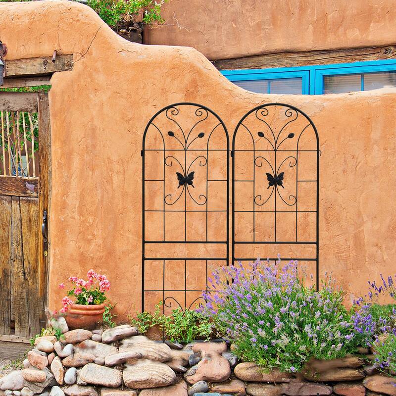 2 Pack Metal Garden Trellis 71" x 19.7" Rustproof Trellis for Climbing Plants Outdoor Flower Support
