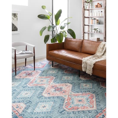 Alexander Home Leanne Boho Distressed Persian Printed Area Rug