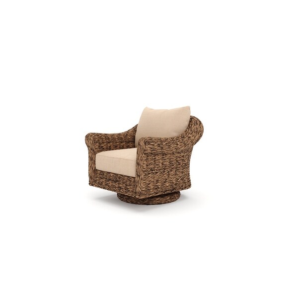 Cayman Sunbrella Swivel Glider Lounge Chair Heritage Brown Bed