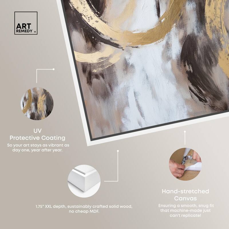 Swirling Forms with Gold Canvas by Art Remedy