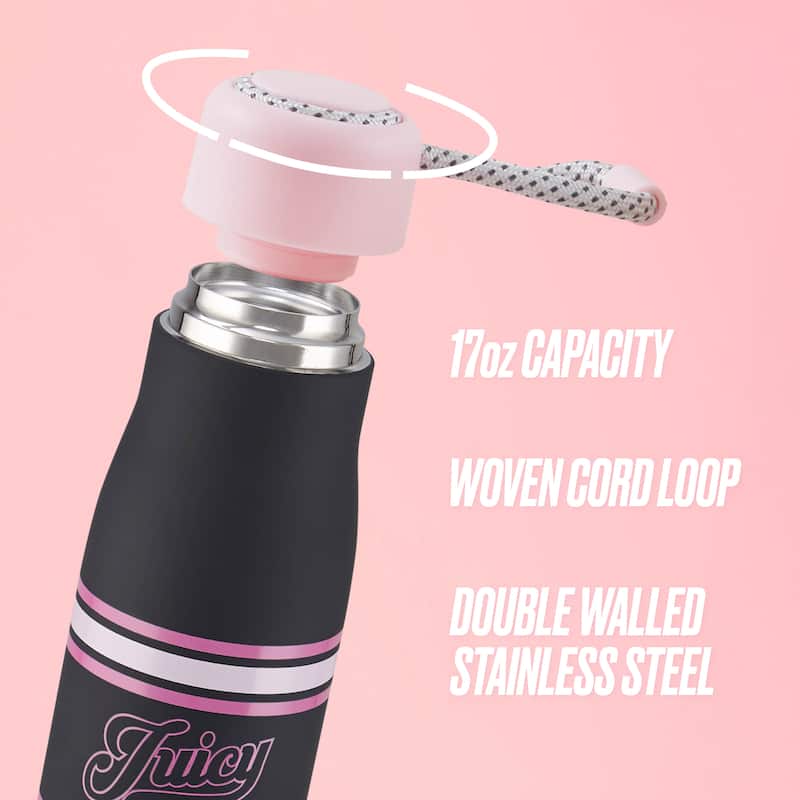 Juicy Couture Luxe Loop Hydration Stainless Steel Tumbler With Woven Loop Handle
