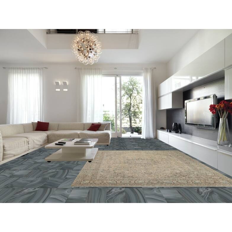 Hand Knotted Oriental 100% Wool Carpet Traditional Floral Peach Mashad Area Rug - 12' 10'' X 9' 10''